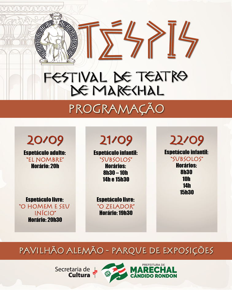 Marechal Cândido Rondon sedia festival de teatro na próxima semana