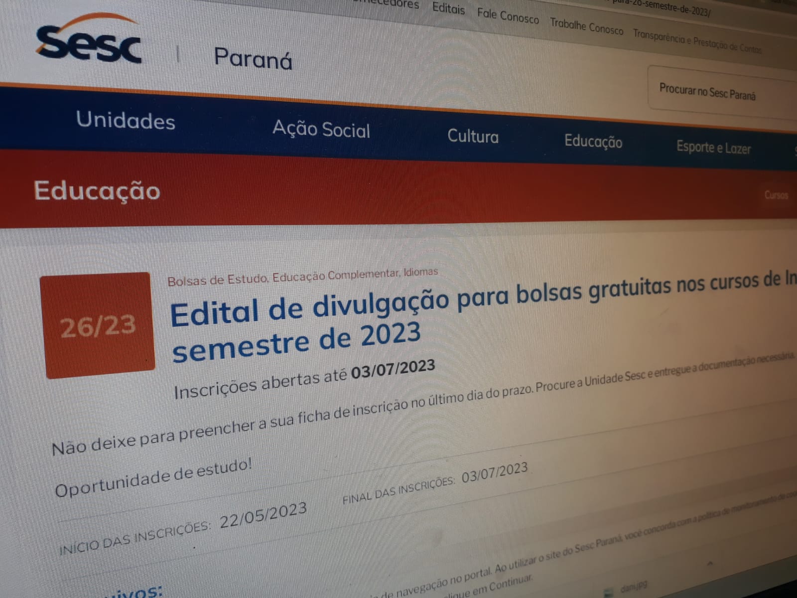 Curso de Espanhol - Sesc Paraná