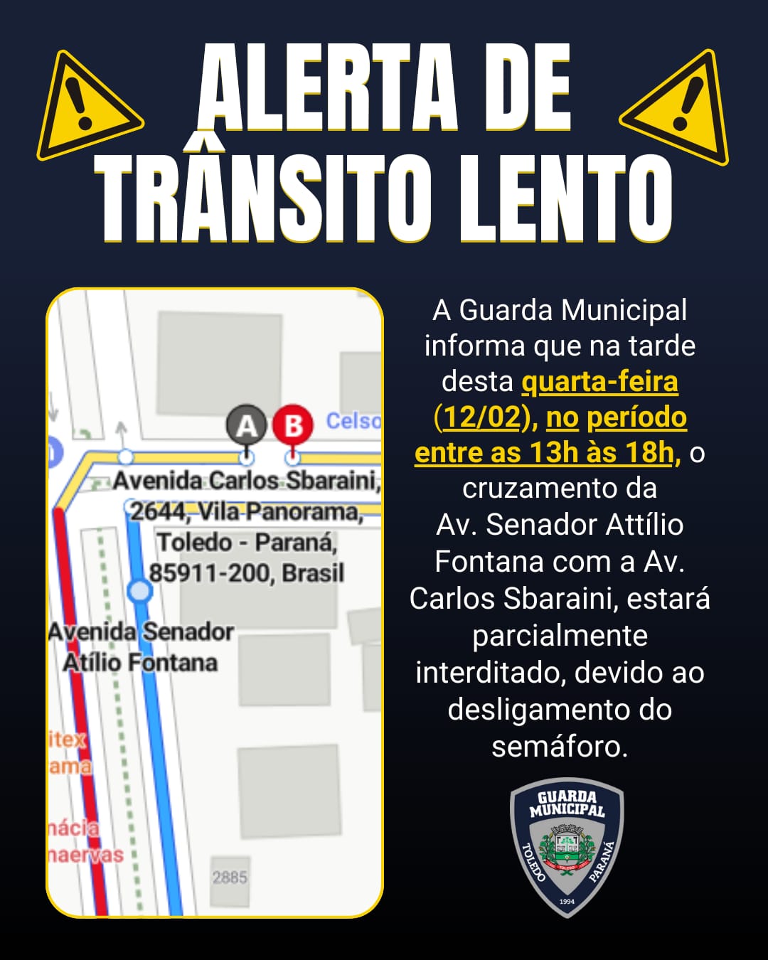 Alerta de Trânsito Lento