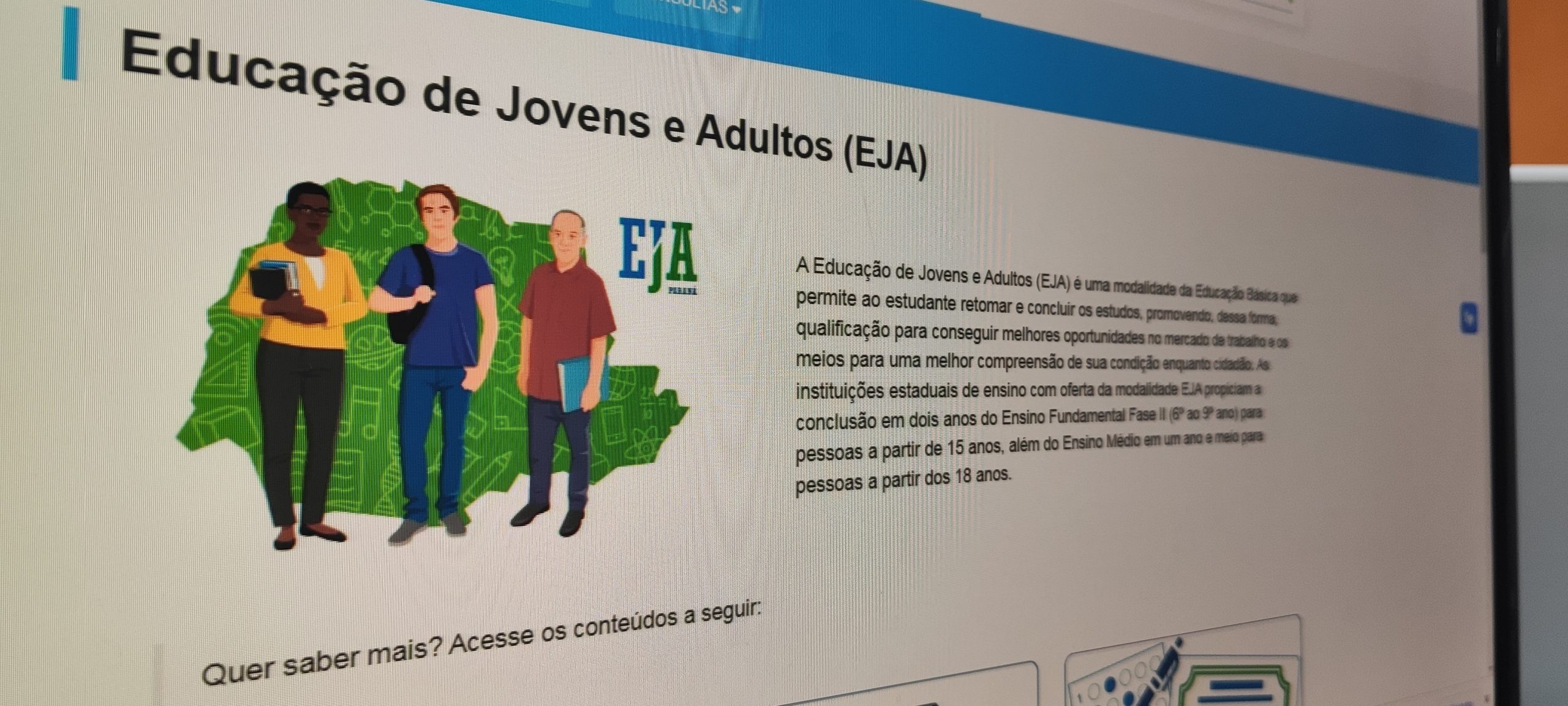 O que a EJA tem de diferente em relação ao ensino convencional é visar atendimento a um público específico. Crédito: Divulgação