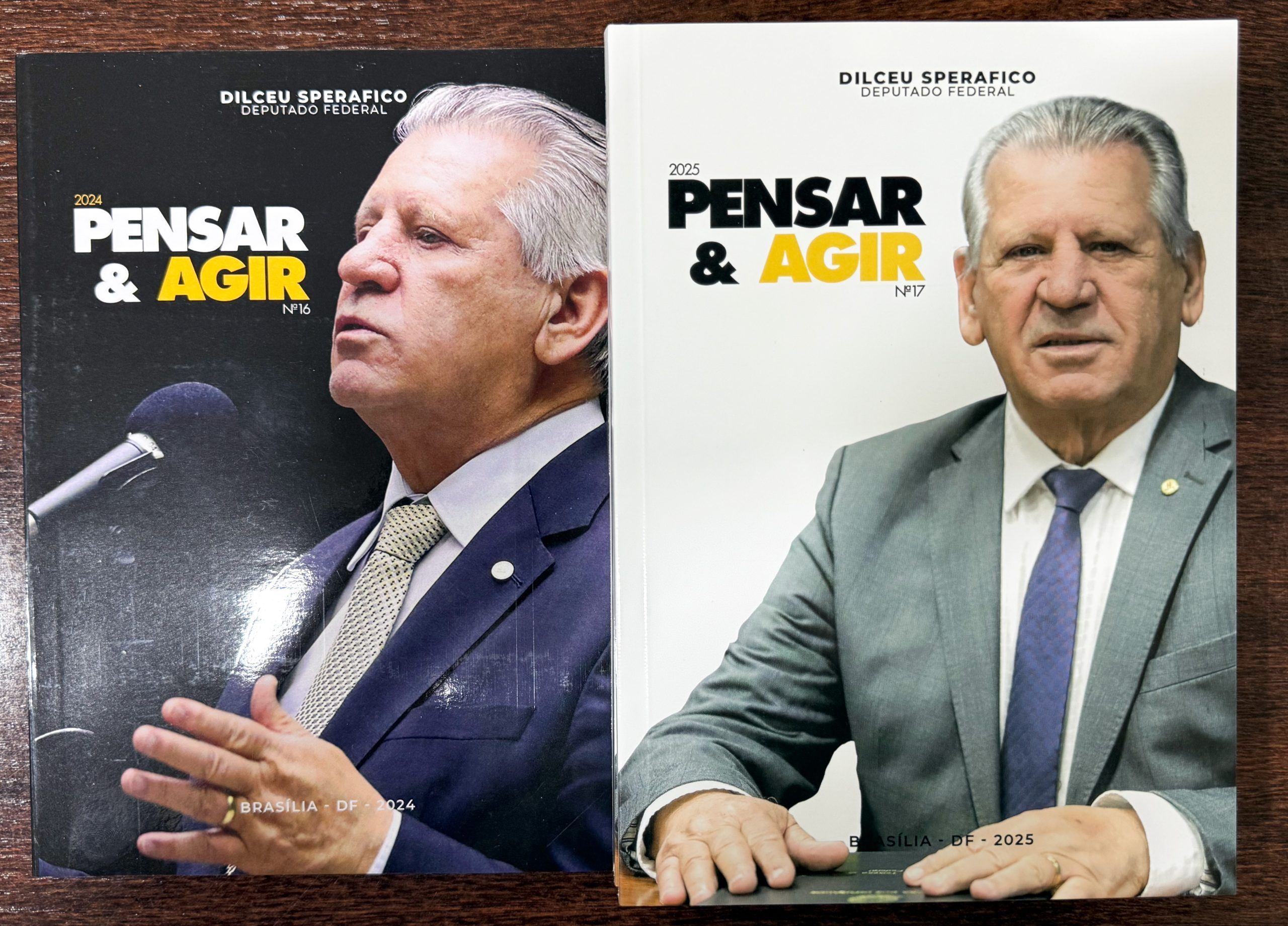 Legenda: Opiniões e posicionamentos do parlamentar então em livro impresso pelos serviços gráficos da Câmara dos Deputados. Crédito: Divulgação