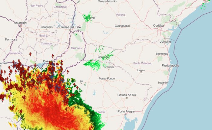 Previsão do tempo segundo a Simepar
