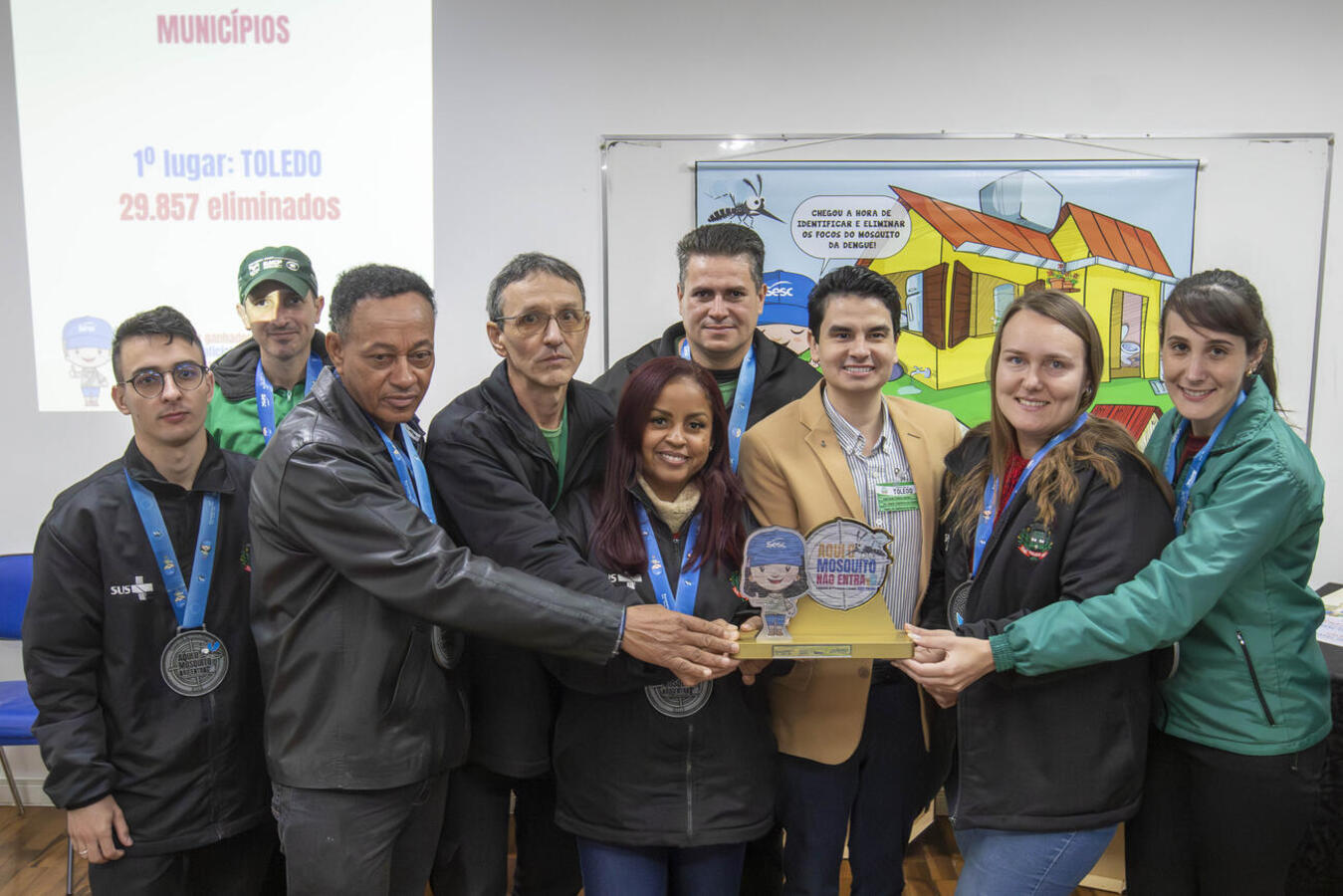 O principal deles foi do ACE Jandir Zorzin, 3º melhor do PR no individual; ele e seus colegas foram homenageados hoje (27), em evento na unidade local da entidade Crédito: Fabio Ulsenheimer/ Prefeitura de Toledo