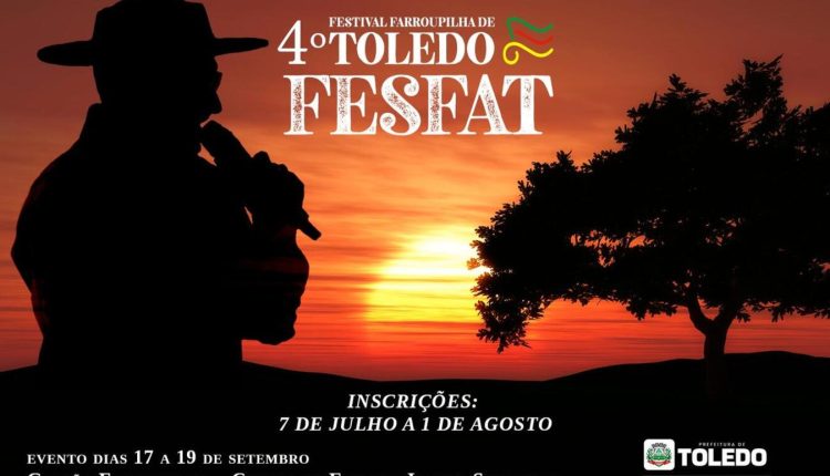 Festival Farroupilha de Toledo será realizado entre os dias 17 e 19 de setembro (quarta a sexta) em galpão a ser montado no Centro de Eventos Ismael Sperafico Crédito: Prefeitura de Toledo