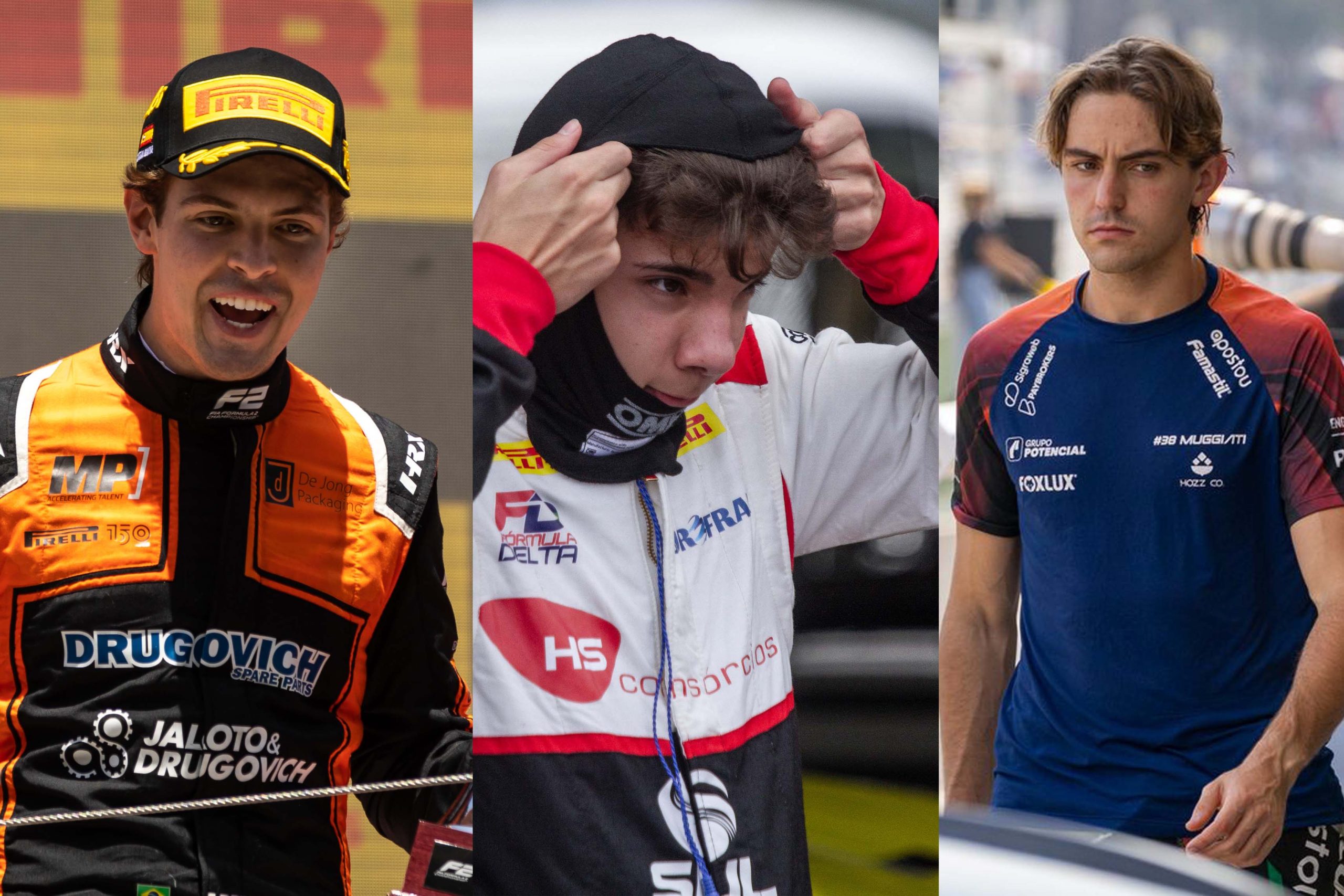 Nova geração de pilotos do Paraná ganha espaço no kart, Stock Car e Fórmula 1. Felipe Drugovich, Guilherme Moleiro e Zezinho Muggiati. Créditos: Sebastiaan Rozendaal / Dutch Photo Agency - Rodrigo Ruiz - Jackson de Souza