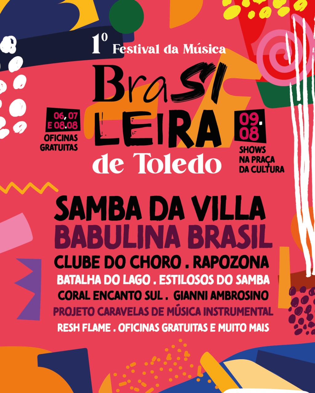 O 1º Festival de Música Brasileira de Toledo terá apresentações e oficinas Créditos: Divulgação