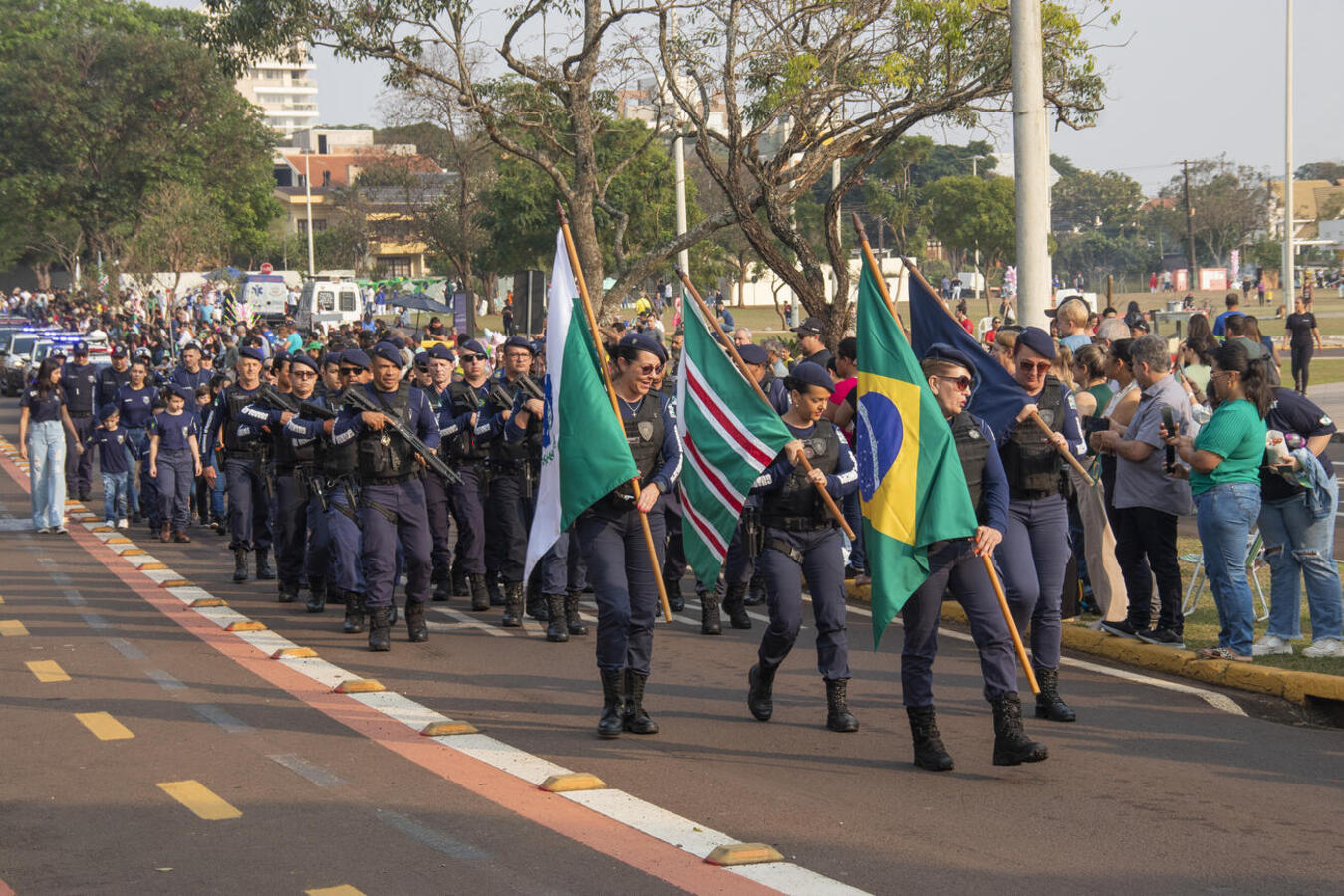 Ponto alto será domingo (7/9), com desfile no Diva Paim Barth (foto); a partir de segunda (1º), haverá execução do hino nacional e hasteamento das bandeiras em frente ao Paço Crédito: Prefeitura de Toledo