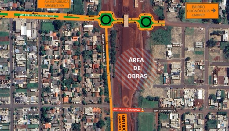Perimetral Leste de Foz do Iguaçu terá tráfego liberado embaixo de novo viaduto Crédito: DER