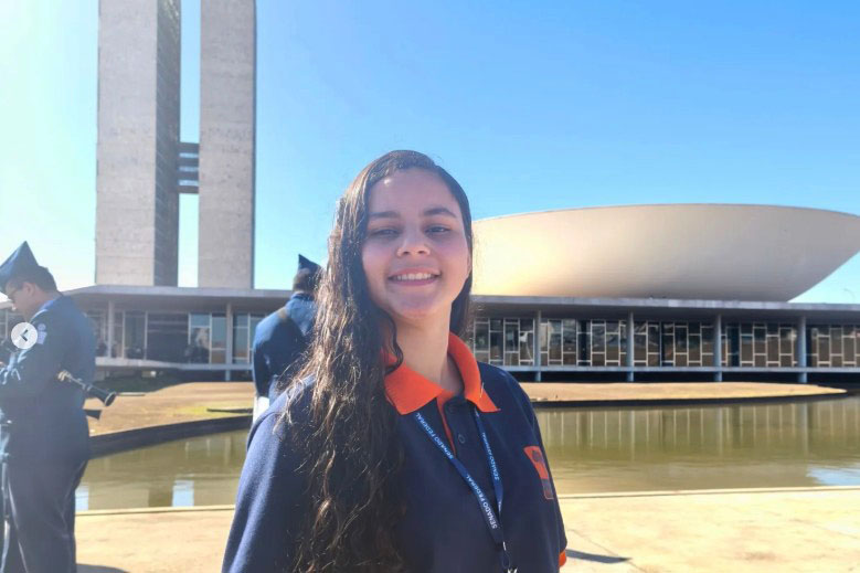 Jovem senadora: estudante de Sengés participa de programa na capital federal Crédito: Arquivo Pessoal