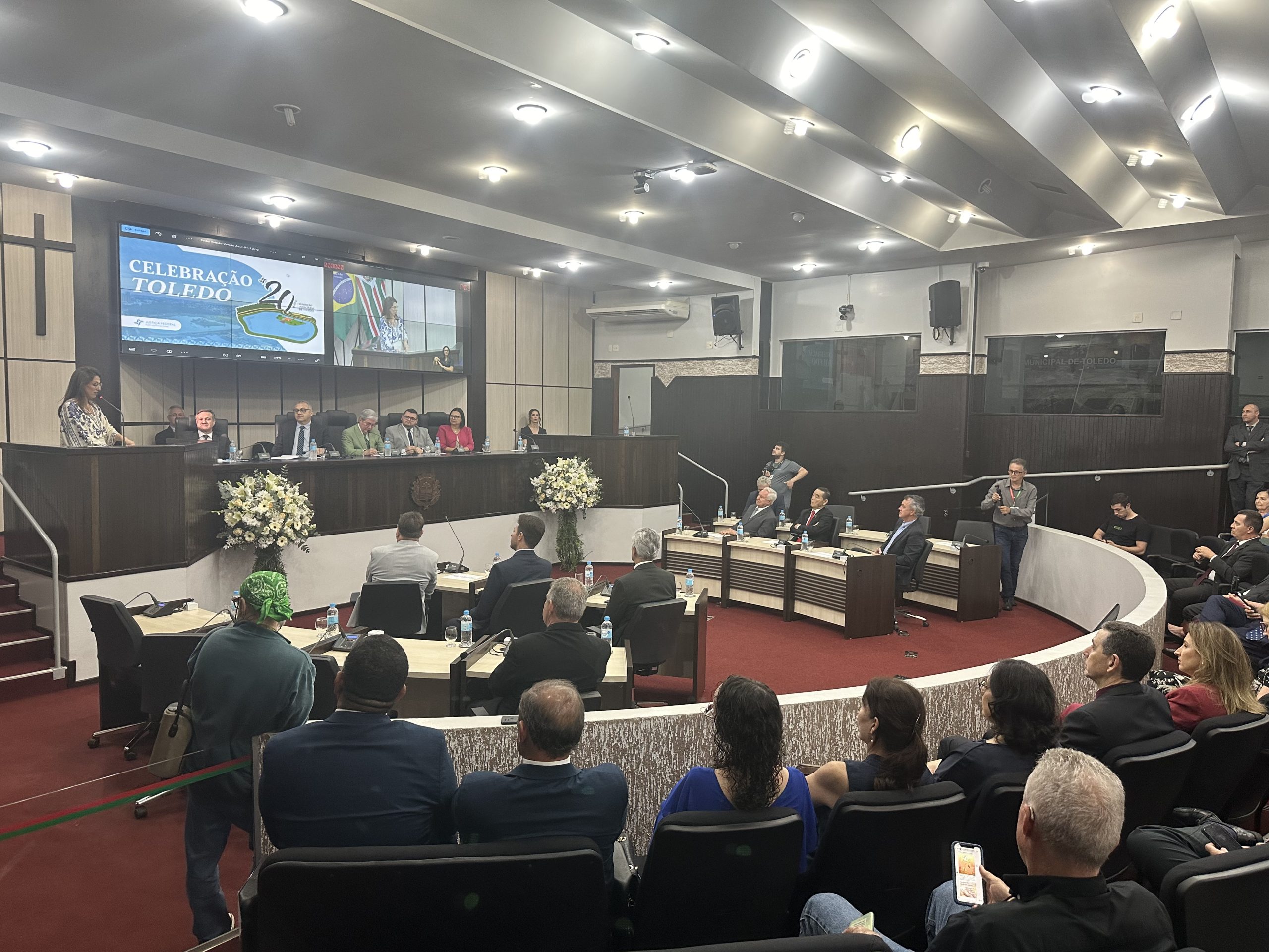 A cerimônia foi marcada por agradecimentos e celebração Crédito: Franciele Mota