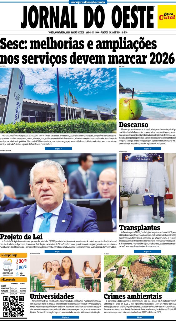 Capa do Dia 16.01.2026