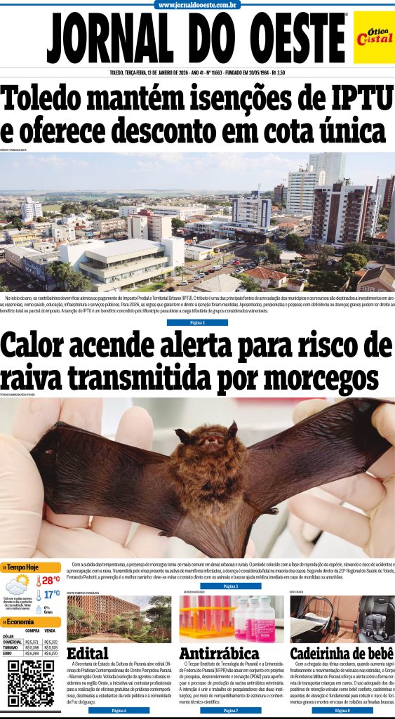 Capa do Jornal 13.01.2026